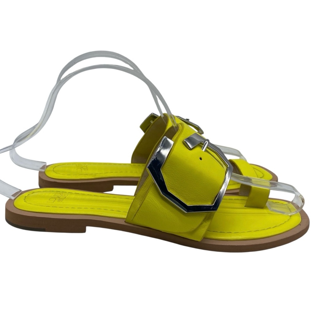 Louise et Cie Womens Shoes Altan Sandals Sz 7.5 Yellow Leather Flat Colorful - Picture 3 of 12